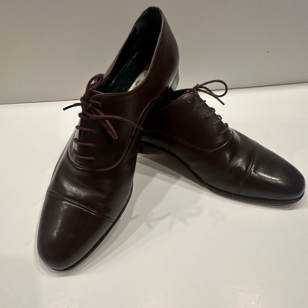 Gucci Brown Leather Derby Shoes – US 9